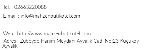 Mahzen Hotel telefon numaralar, faks, e-mail, posta adresi ve iletiim bilgileri